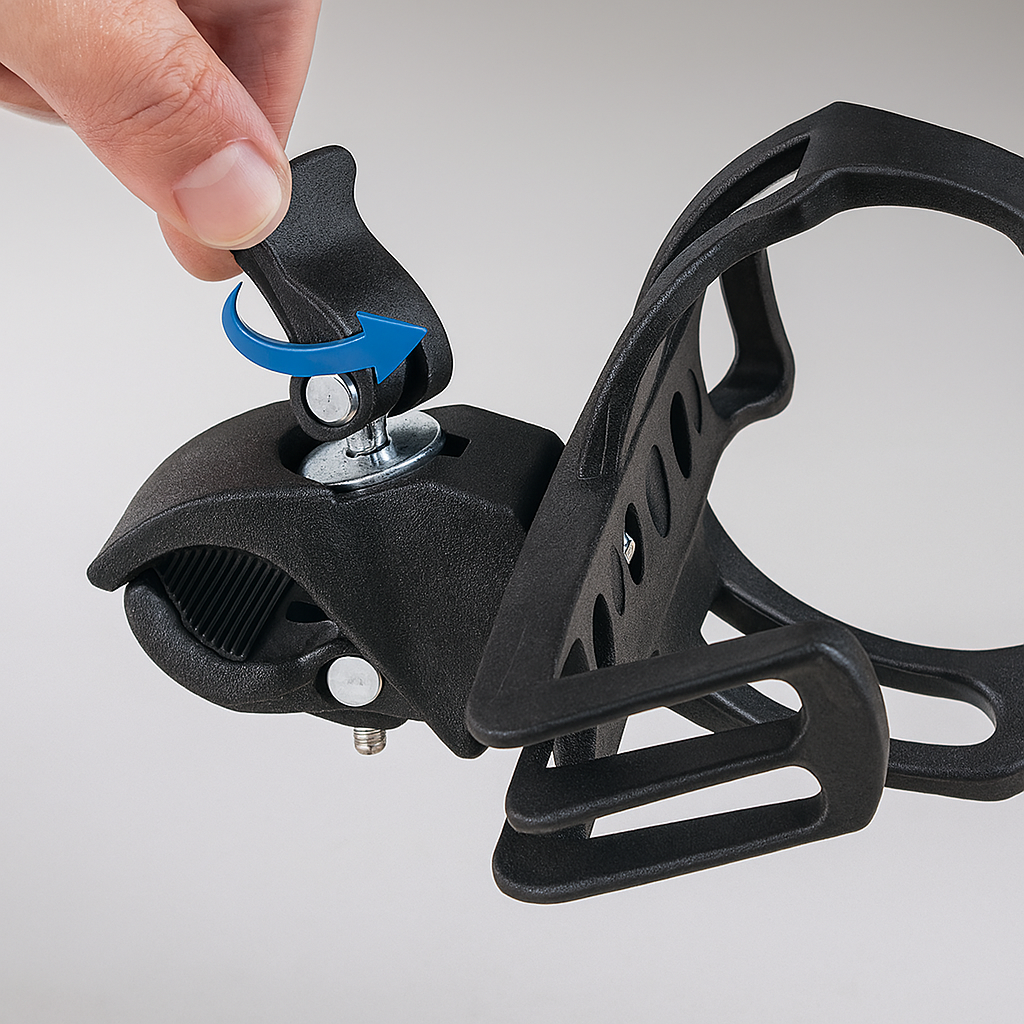 UCHWYT NA BIDON KOSZYK UNIWERSALNY NA KIEROWNICĘ ROWER MOCOWANIE NA BUTELKĘ