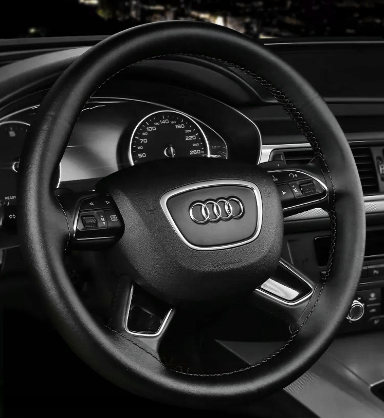 POKROWIEC NA KIEROWNICĘ CZARNY