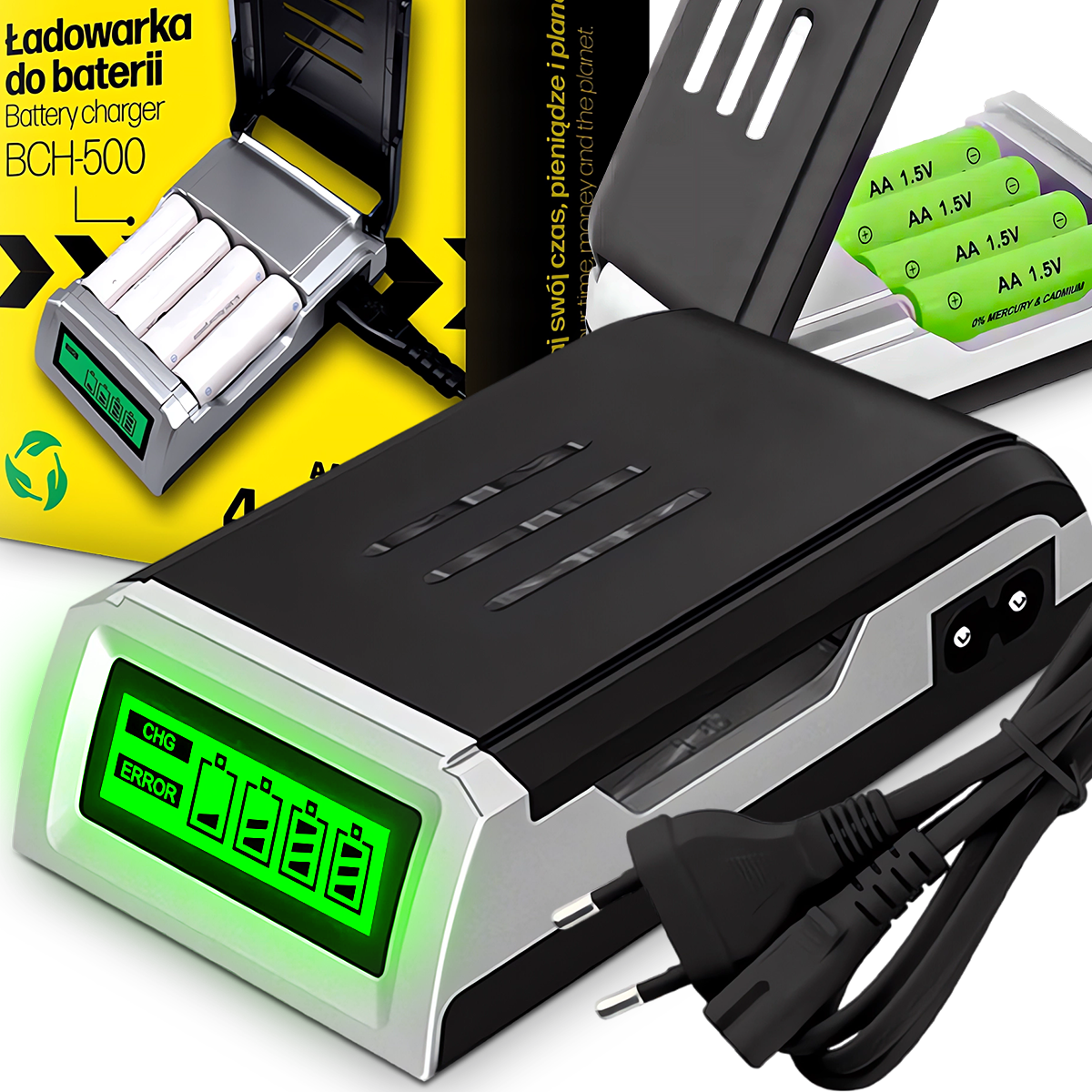 Szybka Ładowarka do Baterii Akumulatorków Paluszków AA i AAA Automatyczna