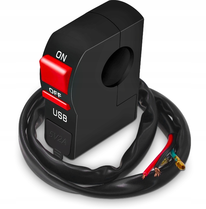 PRZEŁĄCZNIK WŁĄCZNIK ŁADOWARKA MOTOCYKL LED USB 2A