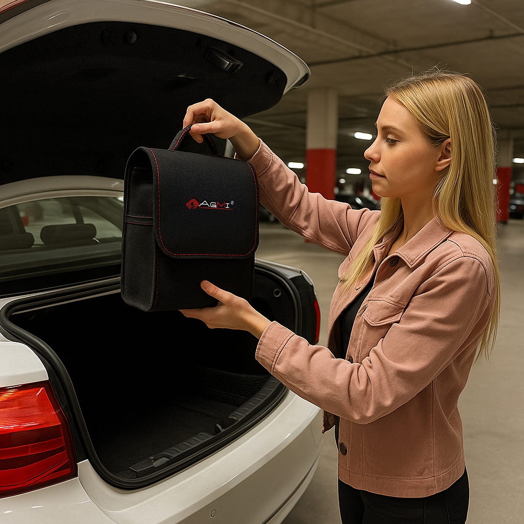 2X TORBA DO BAGAŻNIKA SAMOCHODU KUFER ORGANIZER ETUI RZEPY UCHWYTY FILC