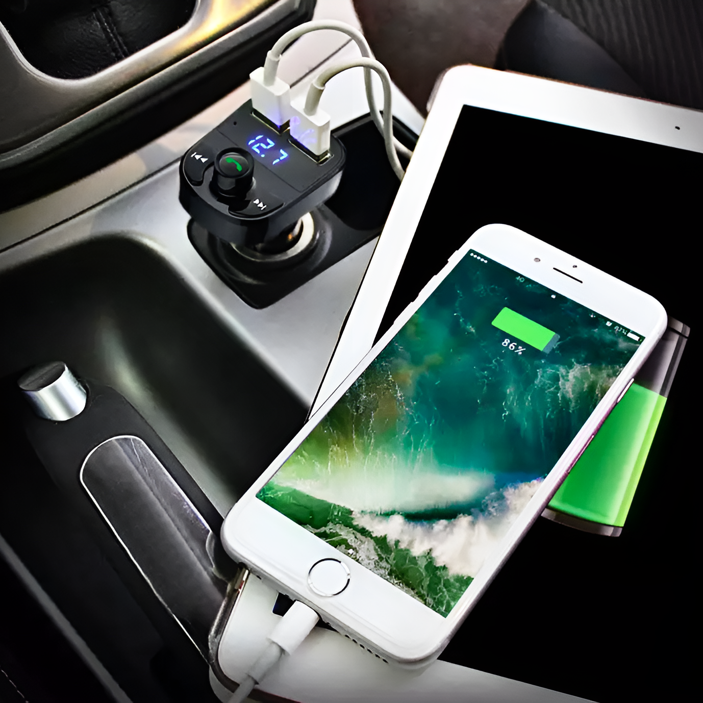 TRANSMITER BLUETOOTH FM MP3 AUDIO BT KABEL USB 3W1 LIGHTNING MICRO USB C