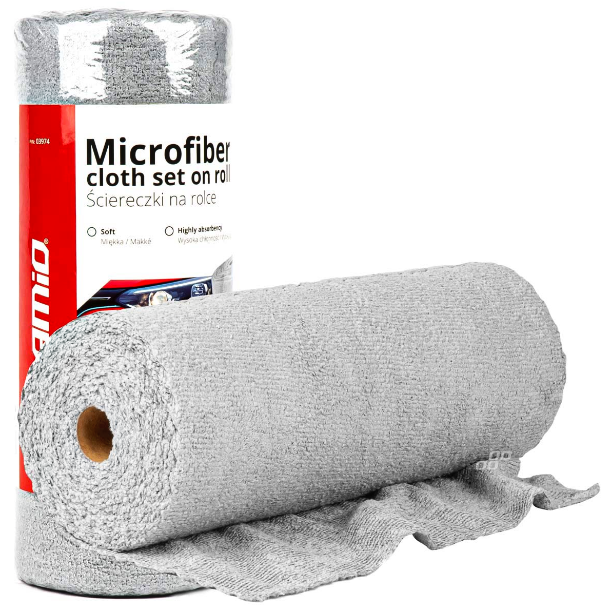 Ściereczki z mikrofibry ręczniki na rolce 30x30 cm 50 szt. 120g AMIO-03974