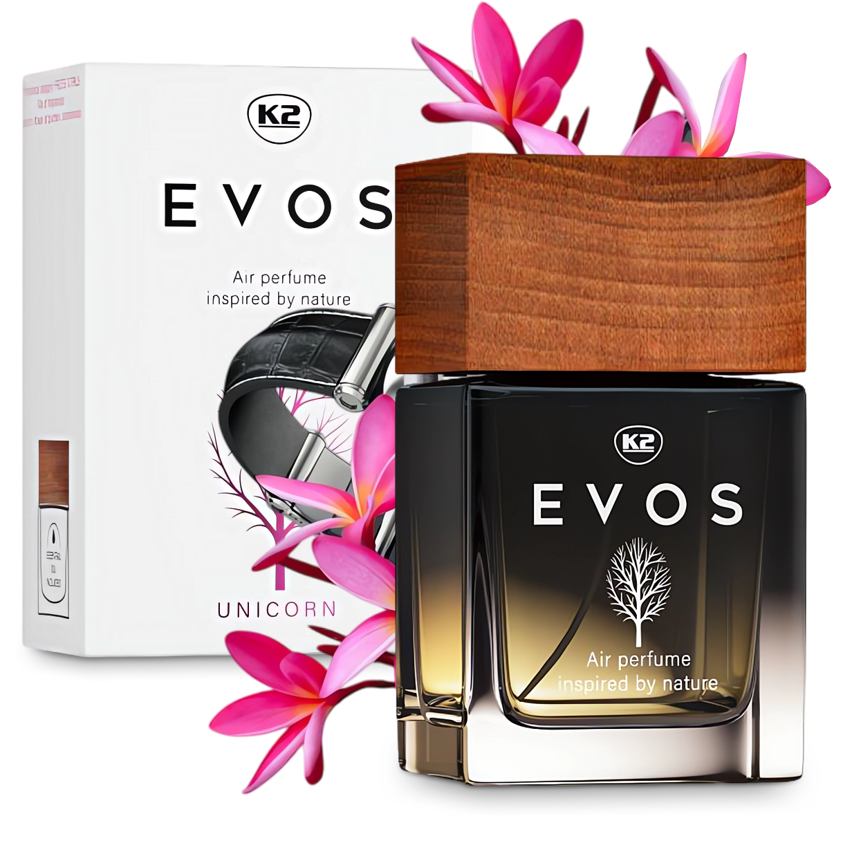 K2 EVOS UNICORN FLAKON 50ML PERFUMY DO SAMOCHODU AUTA ZAPACH ATOMIZER