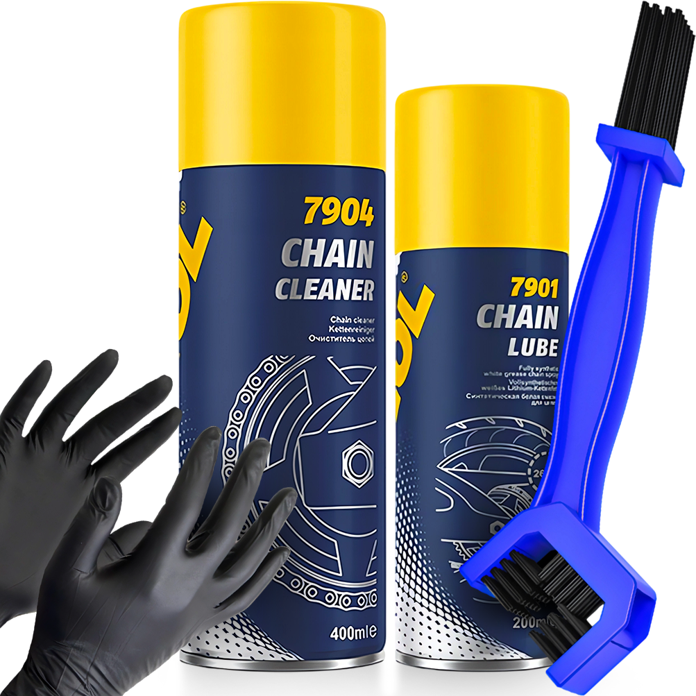 ZESTAW DO CZYSZCZENIA I SMAROWANIA ŁAŃCUCHA ROWEROWEGO MOTOCYKLOWEGO RĘKAWI