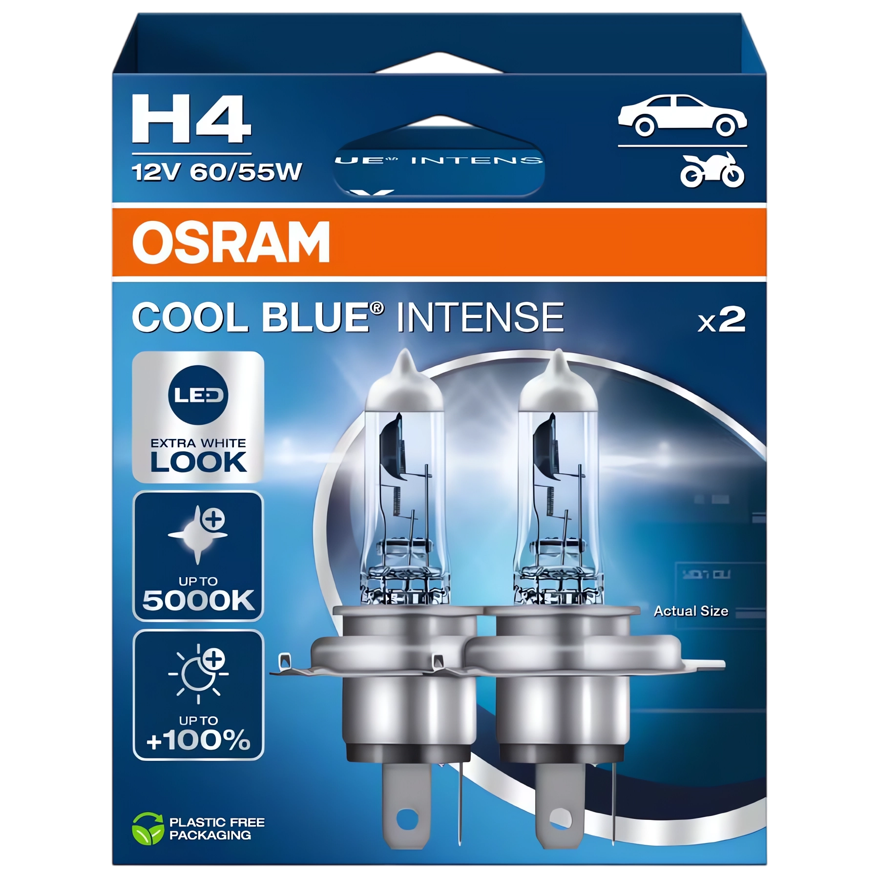 Żarówki Osram H4 Cool Blue Intense Next Generation 5000K Białe Xenon Look