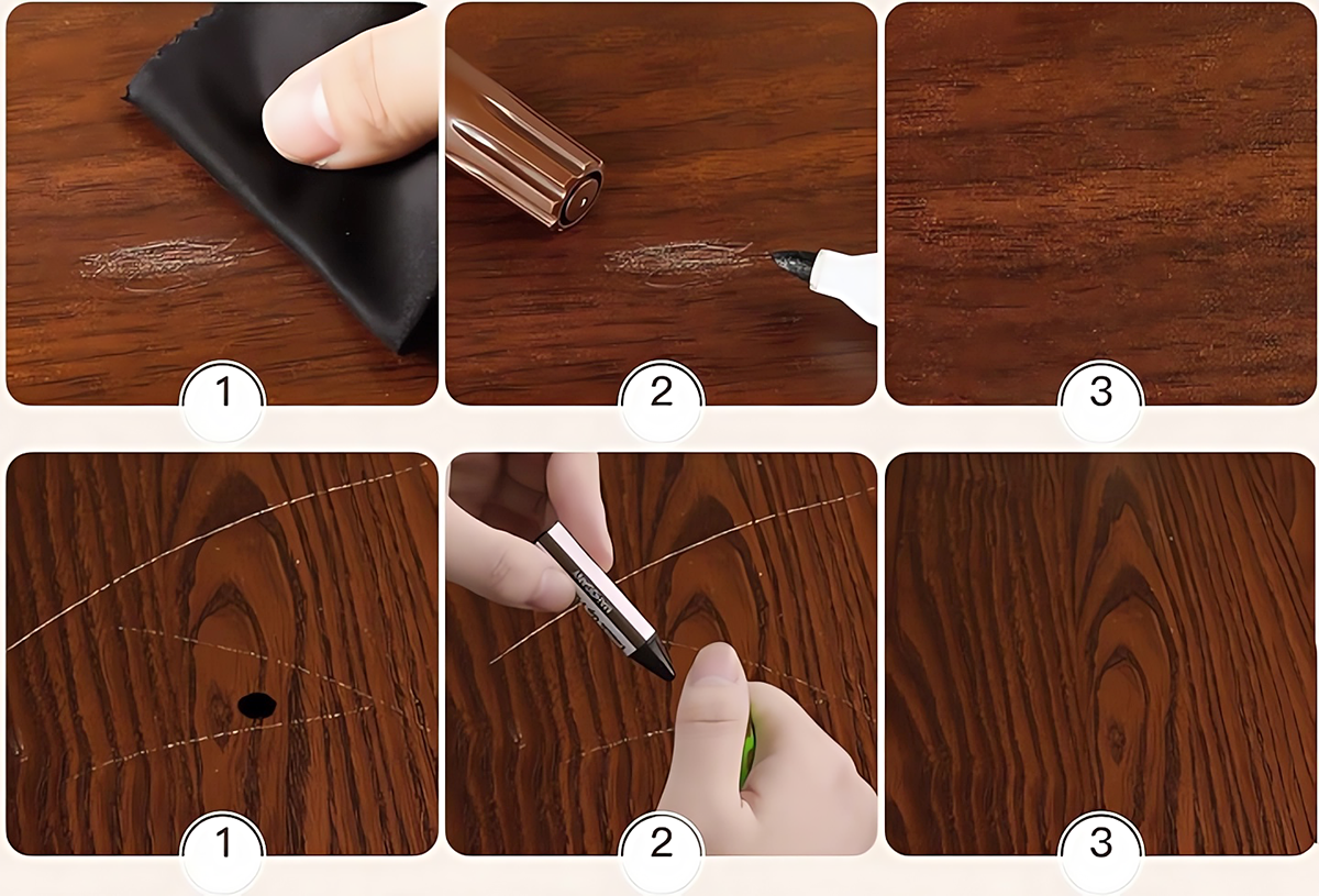 Zestaw Do Naprawy Mebli Rys Drewna Wosk Naprawczy Marker Temperówka 21 El