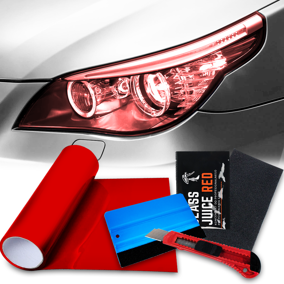 FOLIA DO LAMP ZESTAW CZERWONA 1M