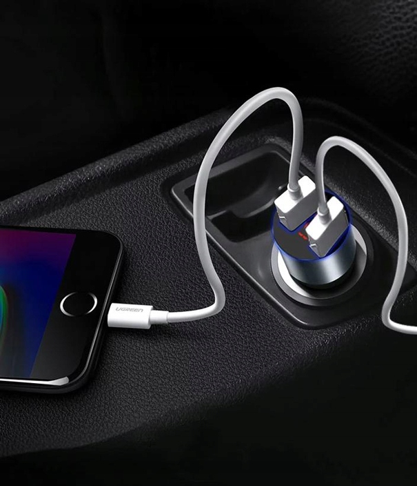 ŁADOWARKA SAMOCHODOWA 2XUSB Z VOLTOMIERZEM LCD