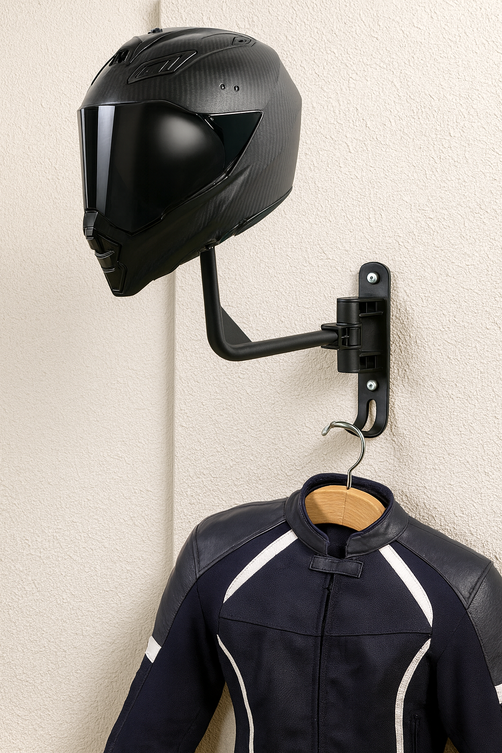 UCHWYT WIESZAK OBROTOWY NA KASK HEŁM MOTOCYKLOWY ROWEROWY CZARNY KULA