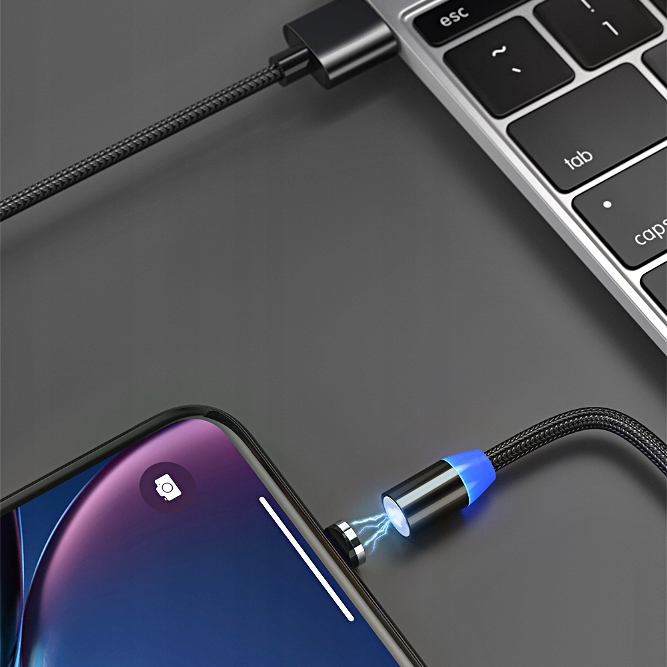 KABEL MAGNETYCZNY 3w1 MICRO TYP-C do IPHONE USB-C