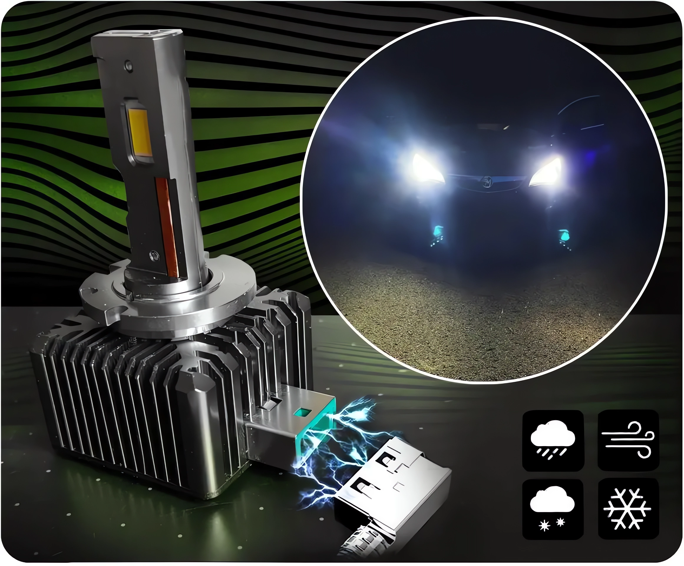 D1S LEDLIGHT ŻARNIKI XENON LED SAMOCHODOWE CANBUS 6000K 80W BOX ZESTAW 2SZT