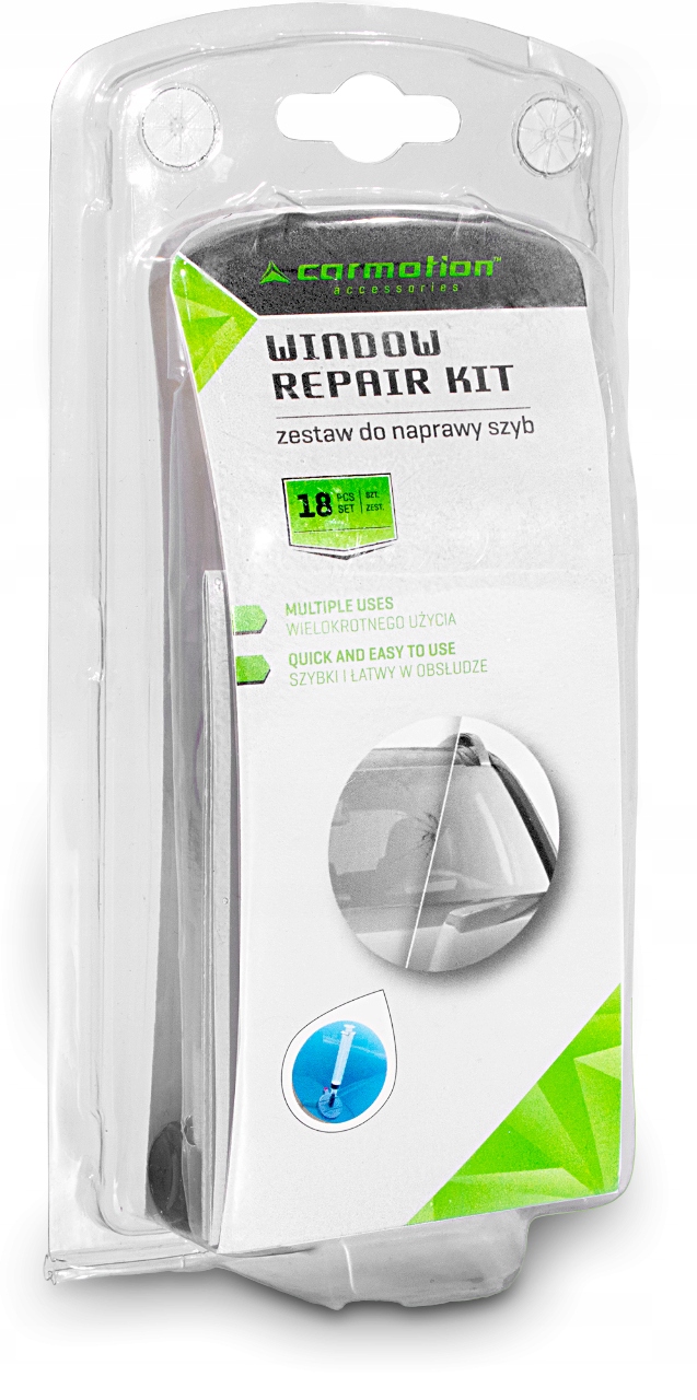 ZESTAW DO NAPRAWY SZYBY CZOŁOWEJ 18 ELEMENTÓW SZYB ODPRSYSKI CARMOTION