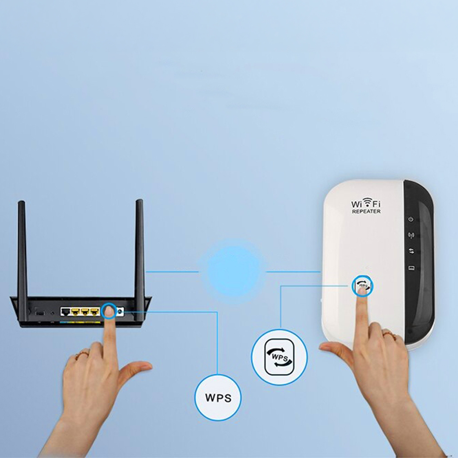 Wzmacniacz sygnału Wi-FI Mocny Repeater Access Point Router 300 Mb/s 2.4GHz