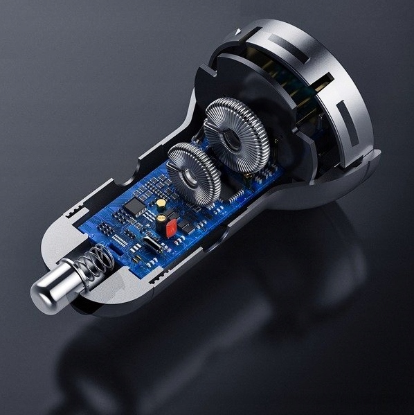 ŁADOWARKA SAMOCHODOWA VOLTOMIERZ 2xUSB LCD 12/24V