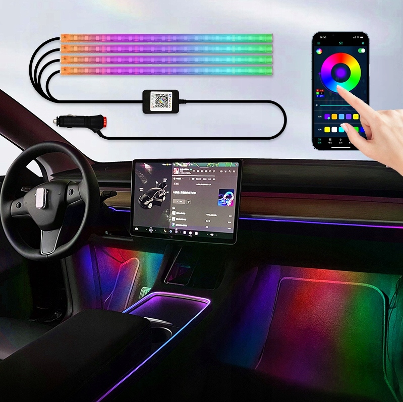 LISTWY LED RGB Z PODŚWIETLENIEM STEROWANYM PILOTEM I ZA POMOCĄ APLIKACJI