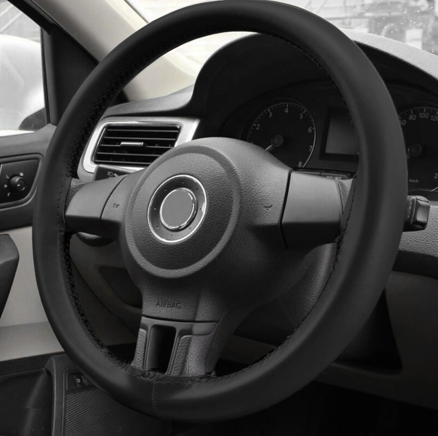 POKROWIEC NA KIEROWNICĘ CZARNY