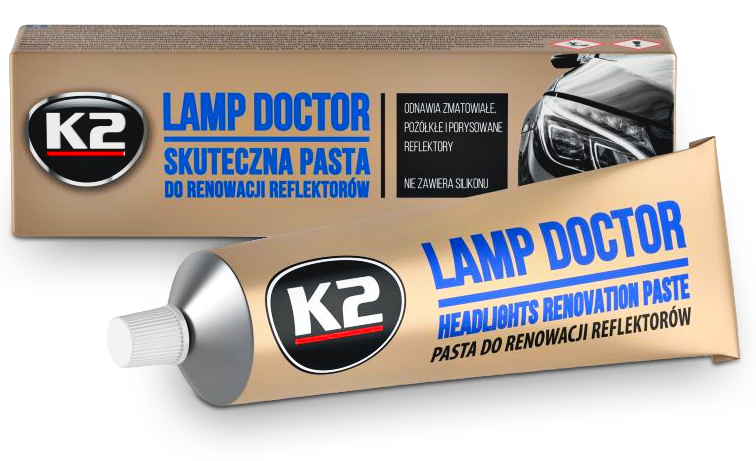 K2 ZESTAW LAMP DOCTOR PASTA DO LAMP + PAD GĄBKA POLEROWANIE REGENERACJA APLI