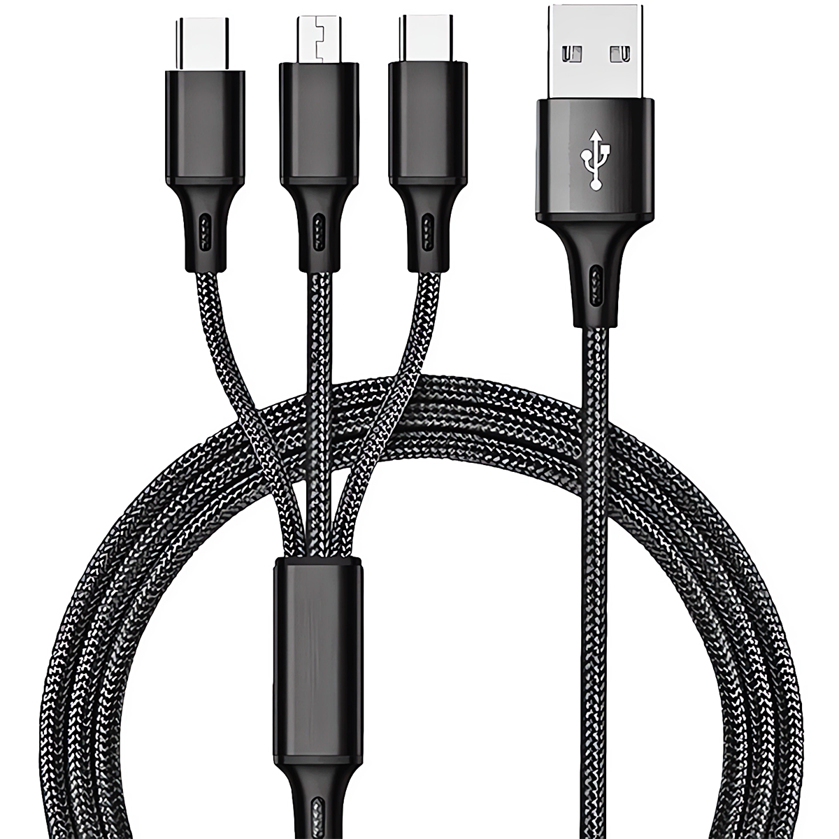 SZYBKA ŁADOWARKA SIECIOWA 4X USB QC 3.0 KABEL 3W1 LIGHTNING MICRO-USB USB C