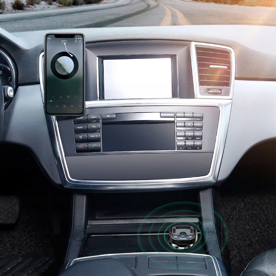 BASEUS TRANSMITER FM BLUETOOTH ŁADOWARKA SAMOCHODOWA MP3 2x USB SD/ TF 3.4A