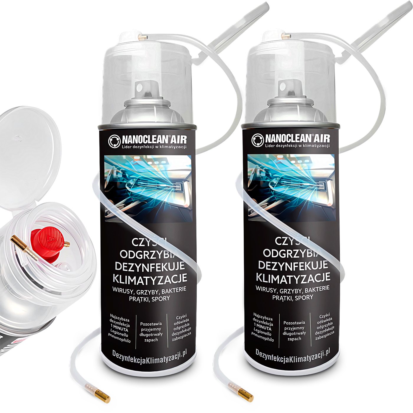 2X NANOCLEAN 400ML DO CZYSZCZENIA ODGRZYBIANIA KLIMATYZACJI BIOBÓJCZY ATEST