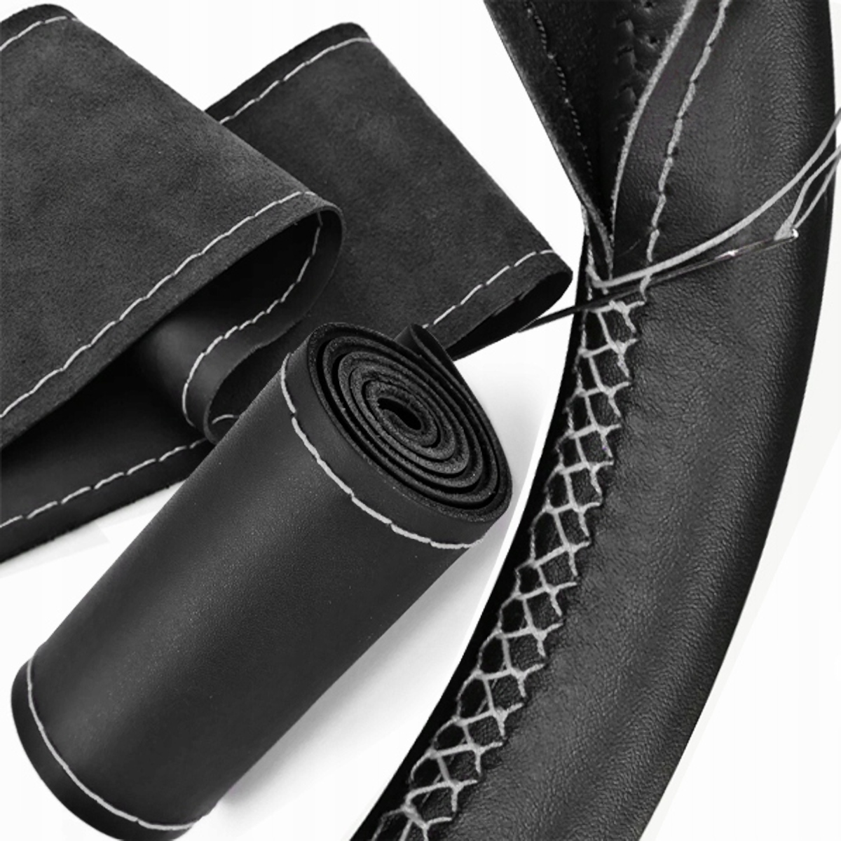 POKROWIEC NA KIEROWNICE NAKŁADKA SKÓRA DO OBSZYCIA