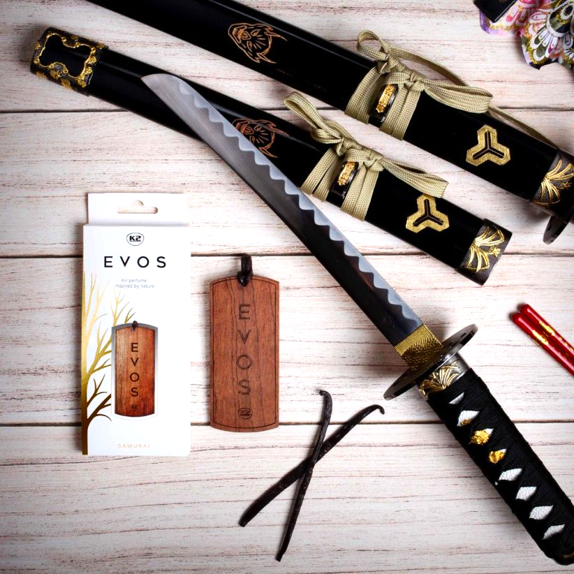 ZESTAW UPOMINKOWY K2 EVOS SAMURAI ZAPACH DO SAMOCHODU PERFUMY TORBA PREZENT