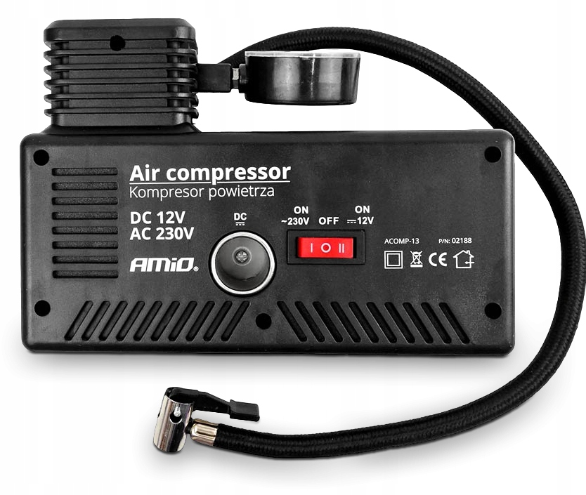 KOMPRESOR SAMOCHODOWY 12V/230V POMPKA DO KÓŁ