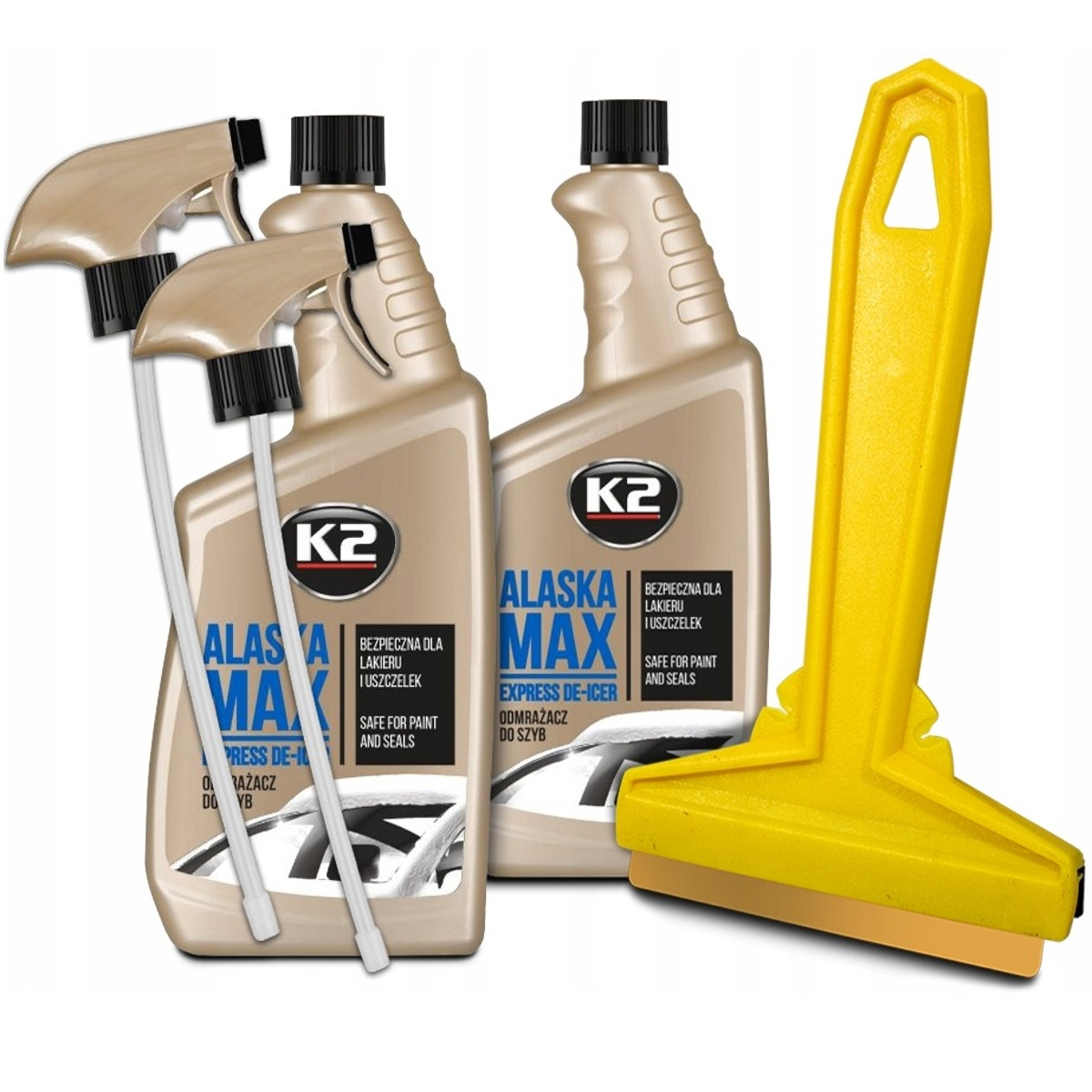 K2 ALASKA ODMRAŻACZ DO SZYB 2x700ML SKROBACZKA MURSKA MOSIEŻNYM OSTRZEM 575