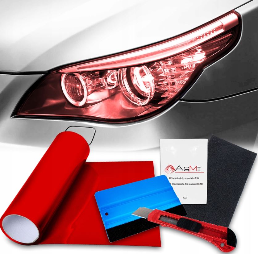 FOLIA DO LAMP CZERWONA 2 METRY + ZESTAW XXL