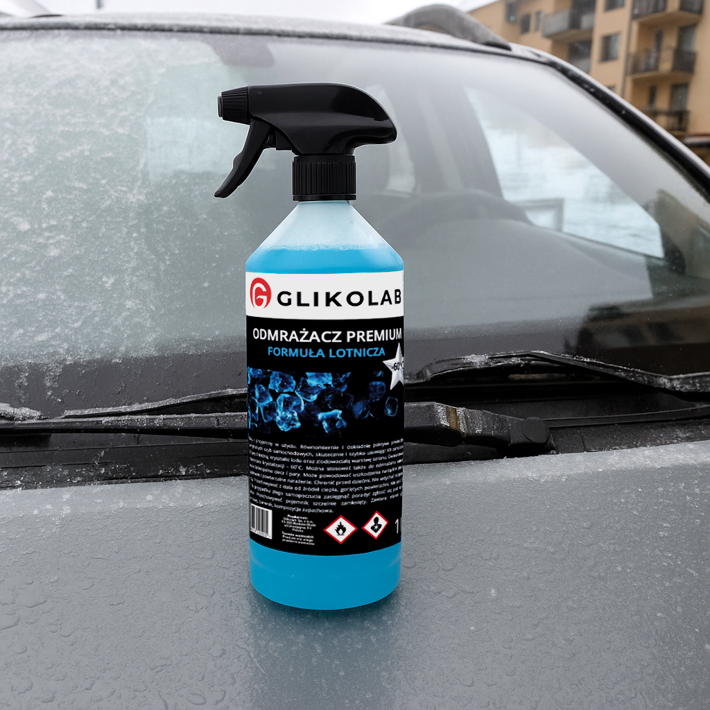 MATA OSŁONA ANTYSZRONOWA NA SZYBĘ KLIPS ODMRAŻACZ DO SZYB GLIKOLAB 1L -60°C