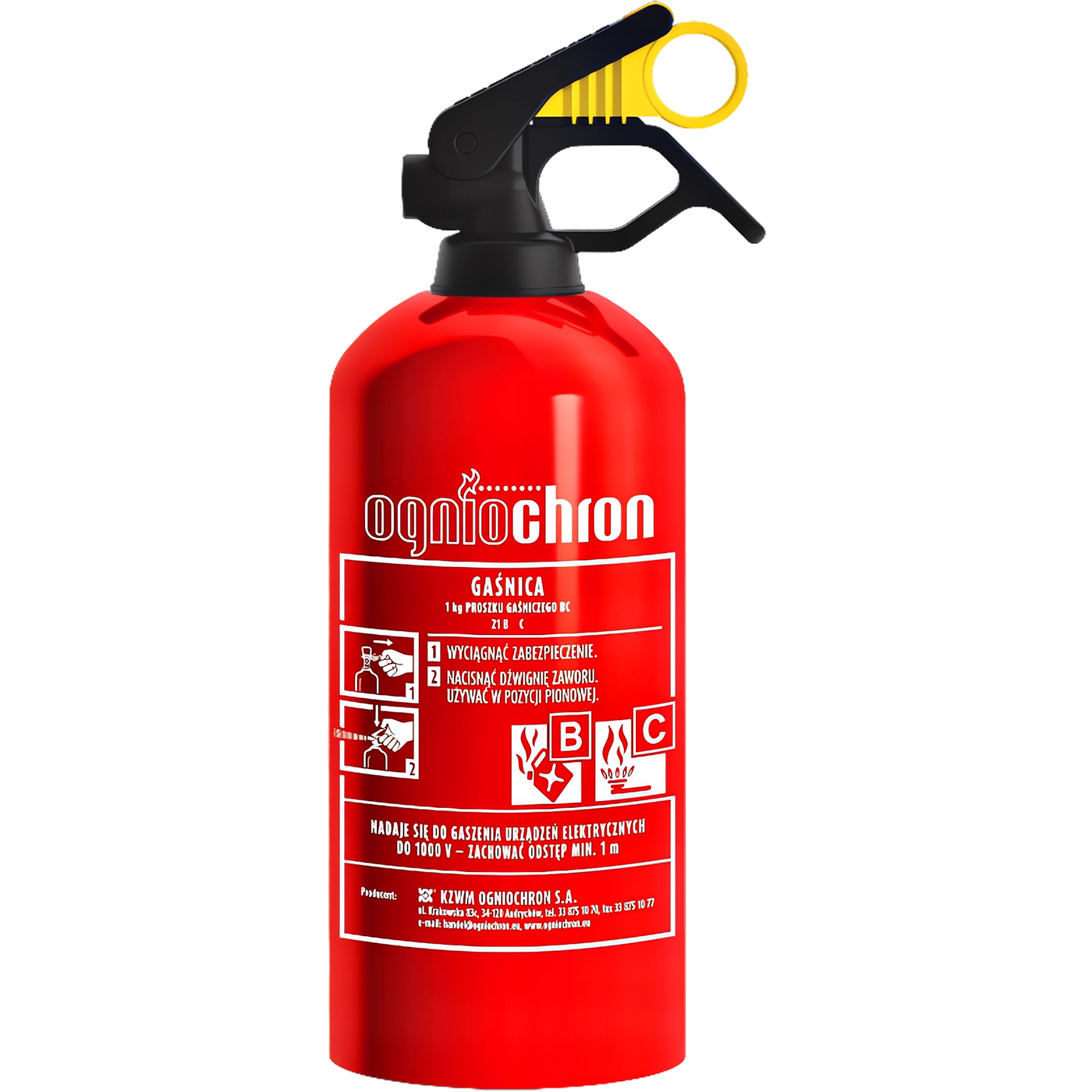 GAŚNICA 1KG OGNIOCHRON APTECZKA DIN13164 + MOCOWANIE DO BAGAŻNIKA NA RZEP