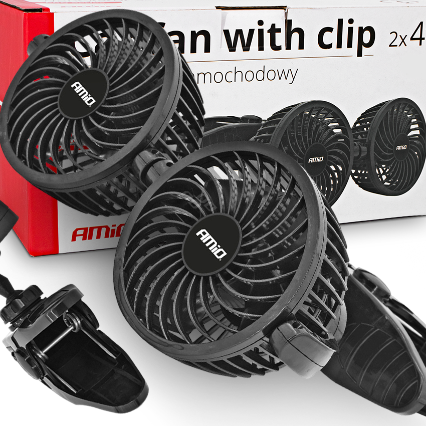AMiO WIATRAK SAMOCHODOWY WENTYLATOR DO AUTA 24V