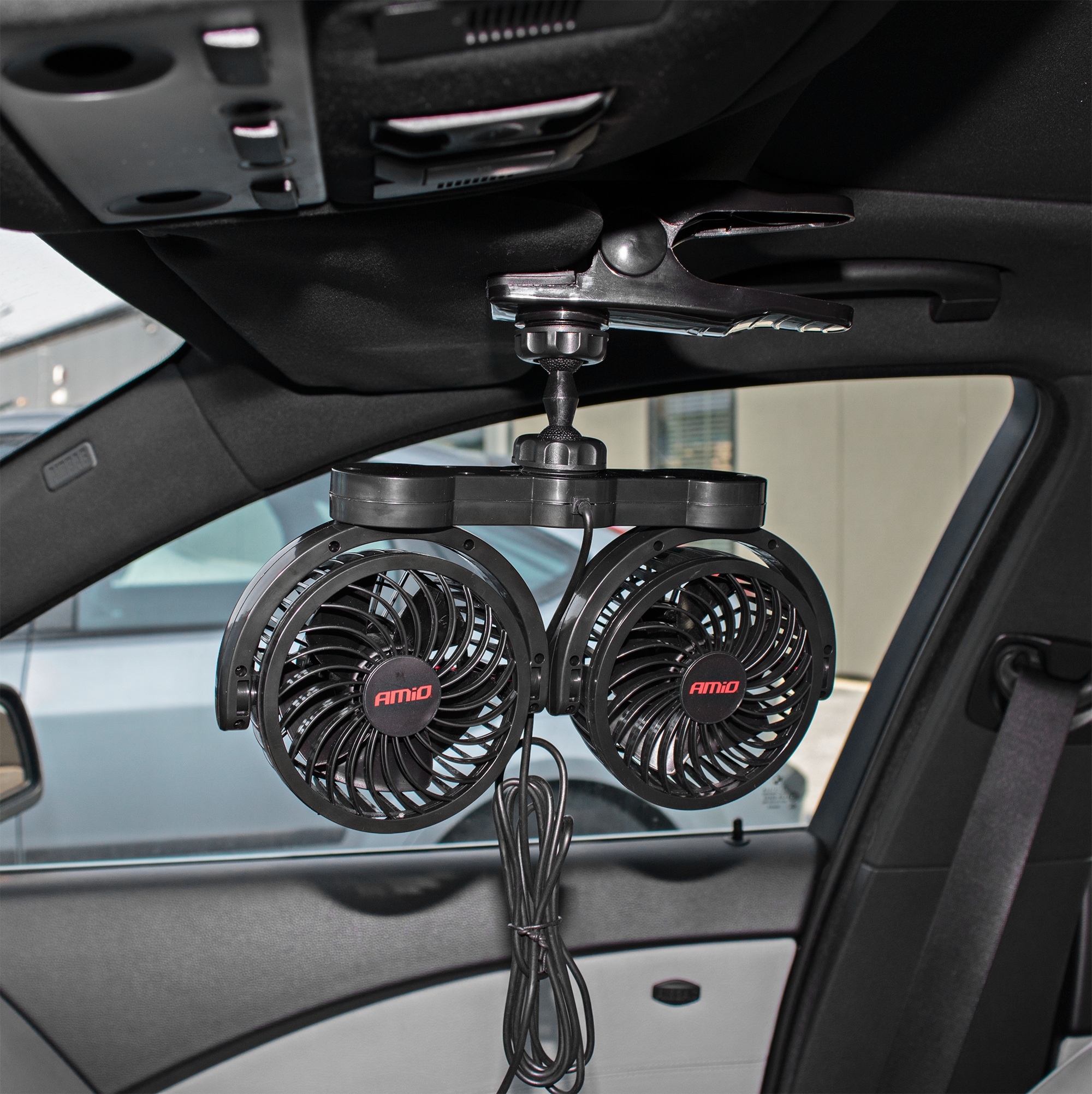 AMiO WIATRAK SAMOCHODOWY WENTYLATOR DO AUTA 24V
