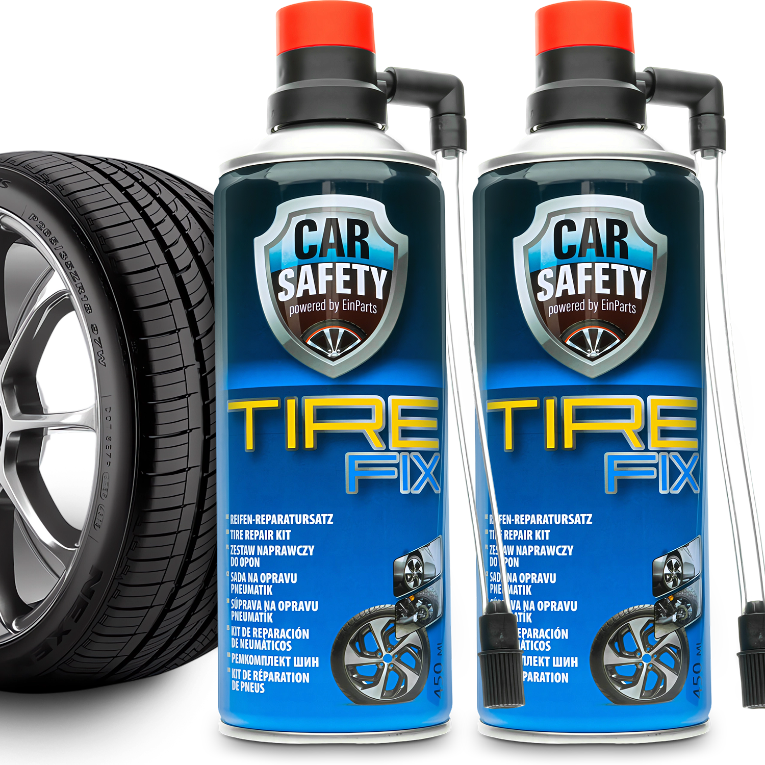 2X USZCZELNIACZ DO OPON AEROZOL DO POMPOWANIA ZESTAW NAPRAWCZY 450ML SPRAY
