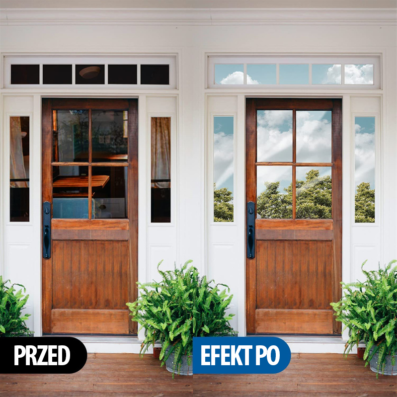 2x FOLIA OKIENNA SAMOPRZYLEPNA LUSTRO SREBRNA SILVER 75x300 + ODTŁUSZCZACZ