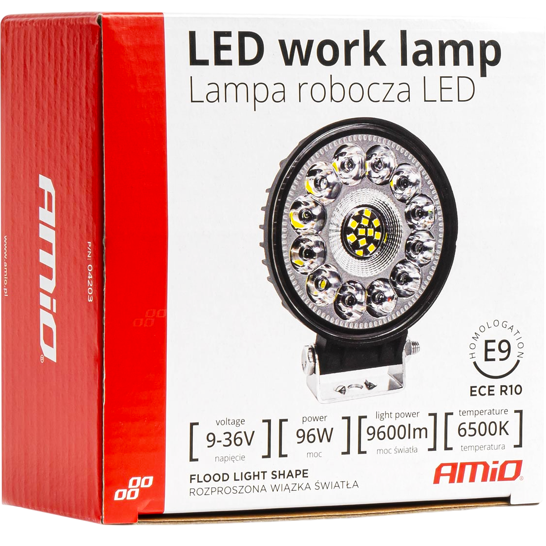 LAMPA ROBOCZA HALOGEN SZPERACZ LED 96W 9-36V 6500K 9600LM HOMOLOGACJA