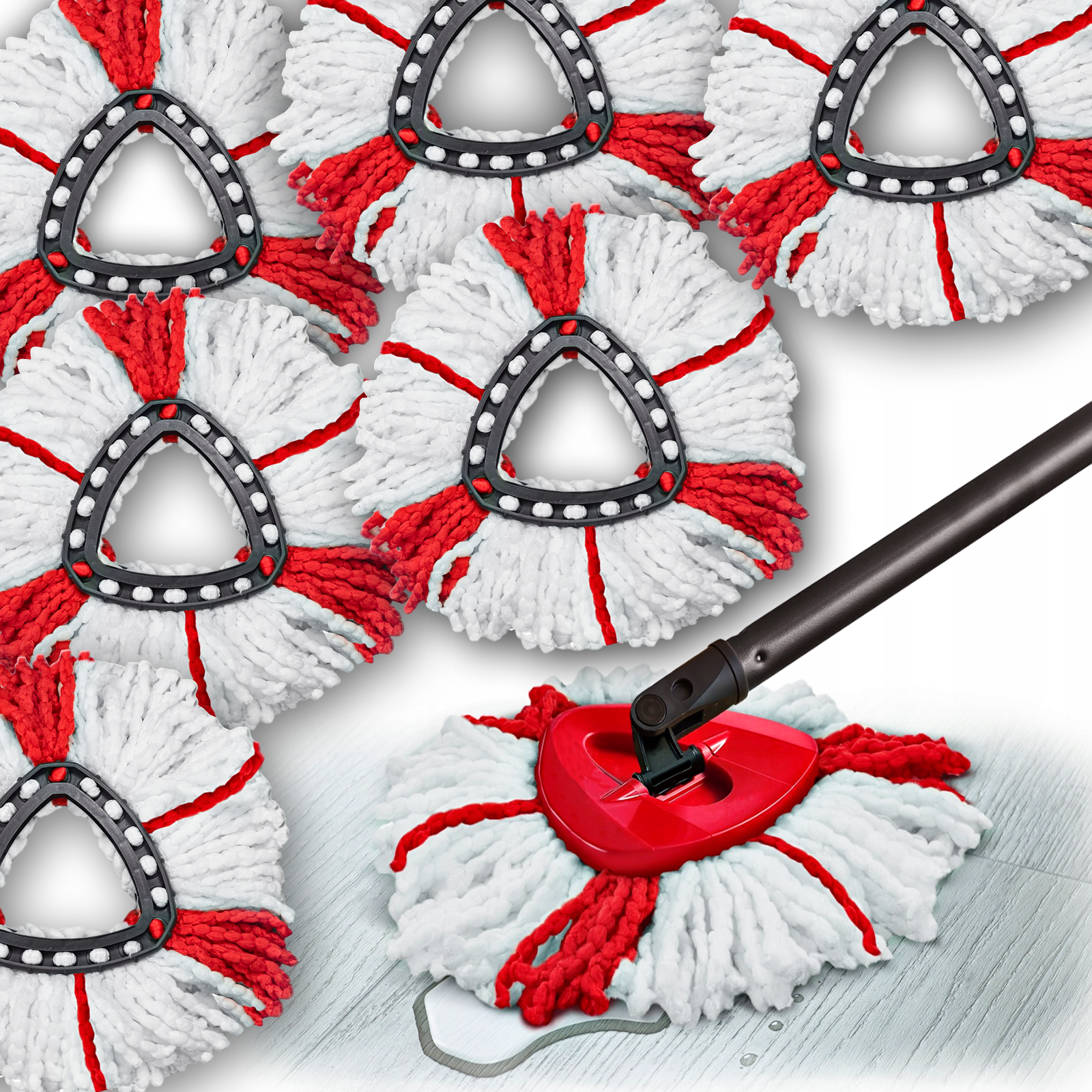 WKŁAD DO MOPA OBROTOWEGO VILEDA TURBO KOŃCÓWKI WKŁADY MEGA CHŁONNE 6 SZTUK