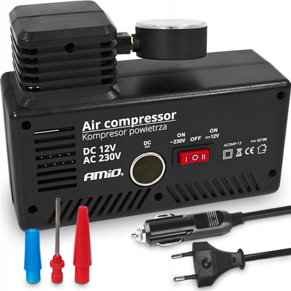 KOMPRESOR SAMOCHODOWY 12V/230V POMPKA DO KÓŁ