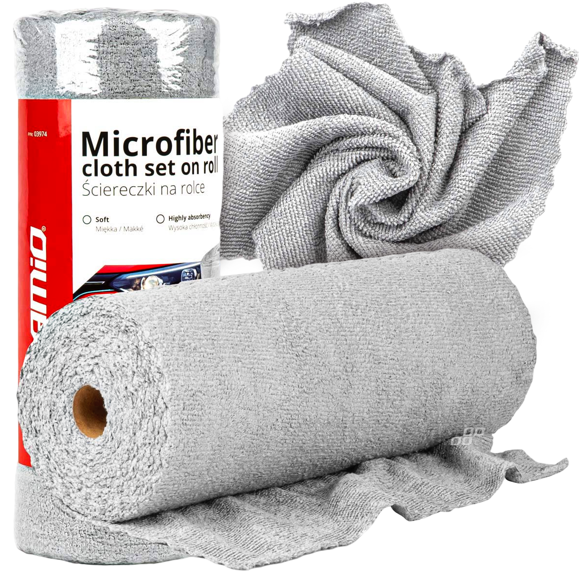 Ściereczki z mikrofibry ręczniki na rolce 30x30 cm 50 szt. 120g AMIO-03974