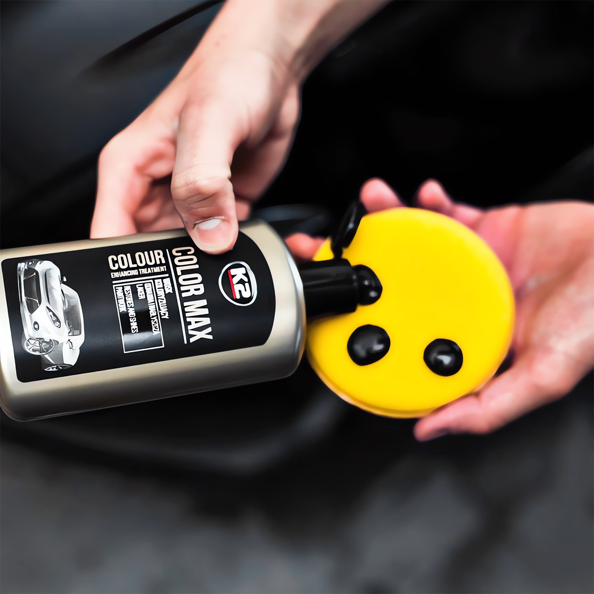 K2 COLOR MAX 250ML WOSK KOLORYZUJĄCY DO LAKIERU REGENERUJĄCY CZARNY