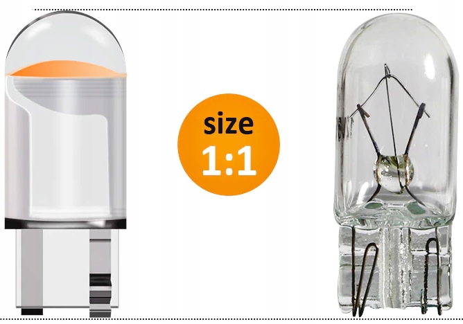 ŻARÓWKA ŻARÓWKI POSTOJOWE W5W T10 LED STANDARD CLEAR BIAŁE