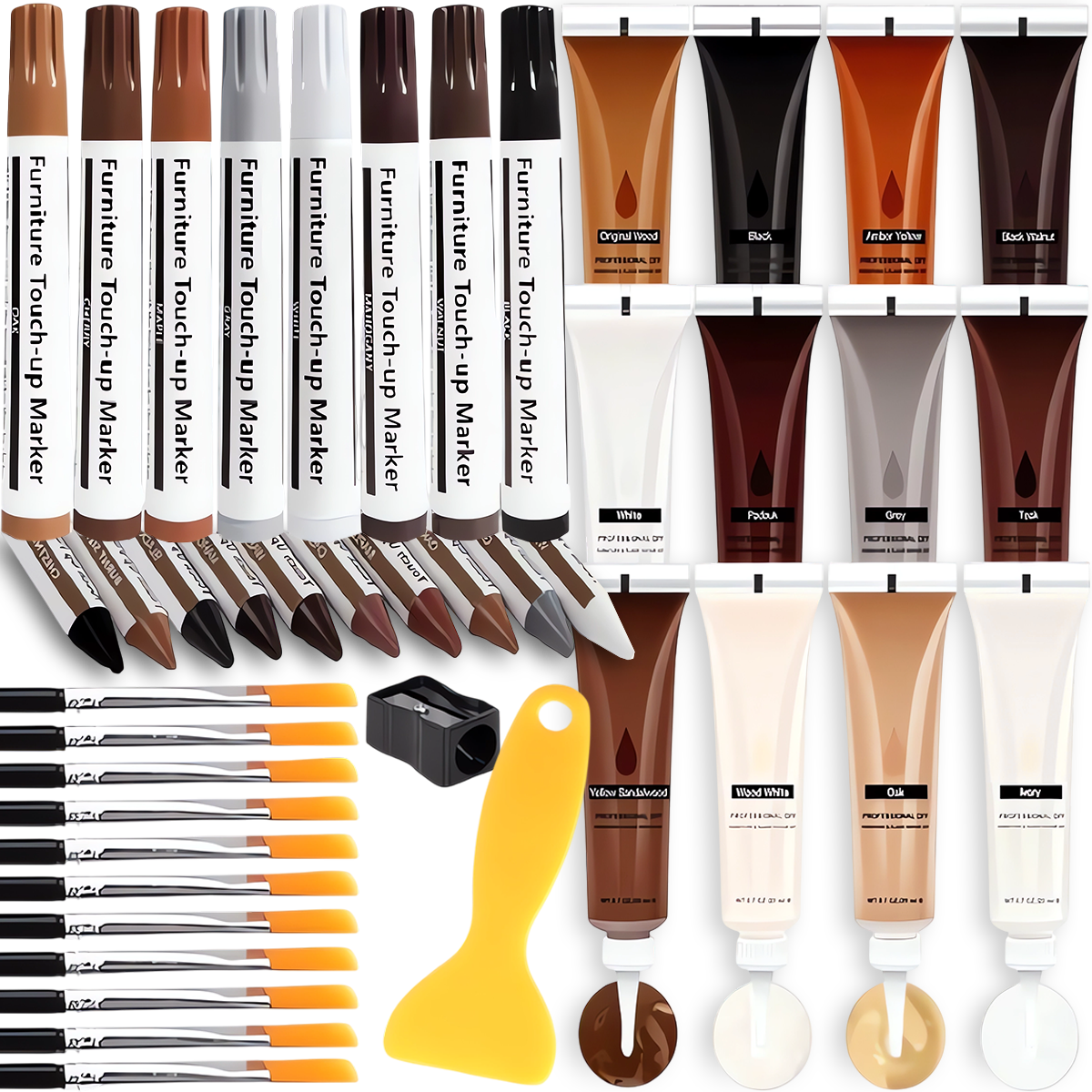 MEGA DUŻY ZESTAW NAPRAWCZY DO PANELI MEBLI NAPRAWY RYS DREWNA DRZWI OKIEN