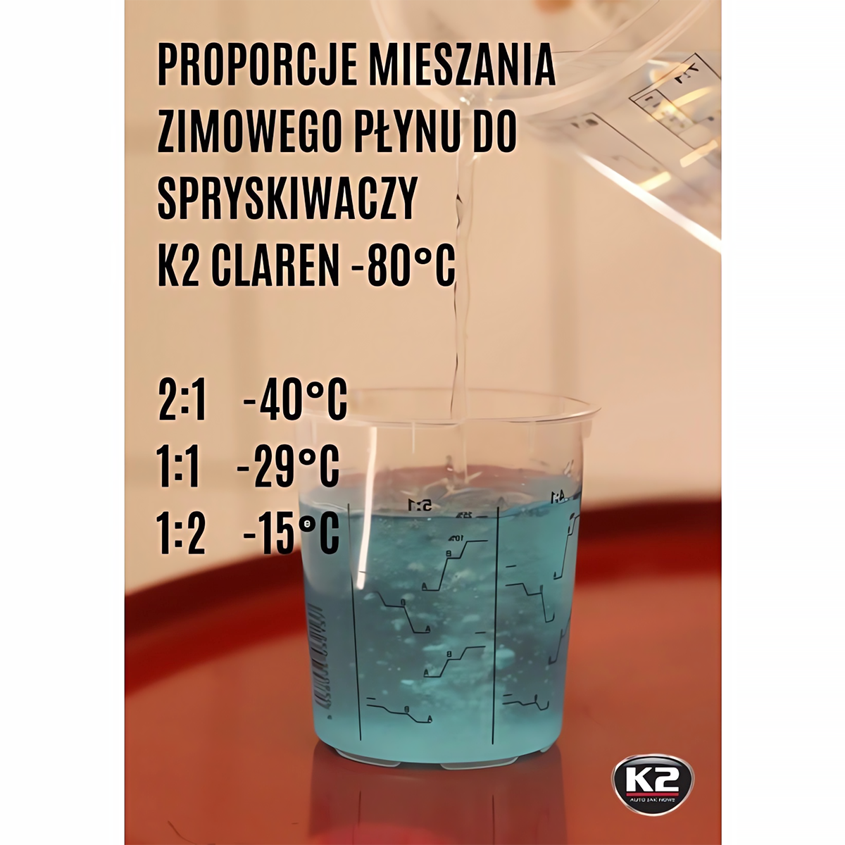 K2 CLAREN ZIMOWY KONCENTRAT PŁYN DO SPRYSKIWACZY -80°C 1L