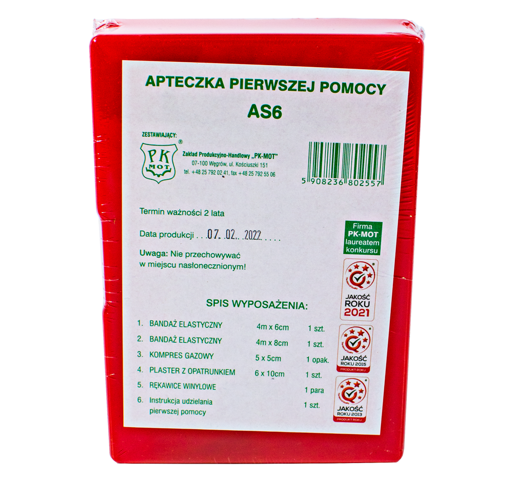 ZESTAW SAMOCHODOWY GAŚNICA APTECZKA KAMIZELKA PAS HOLOWNICZY LINKA TRÓJKĄT