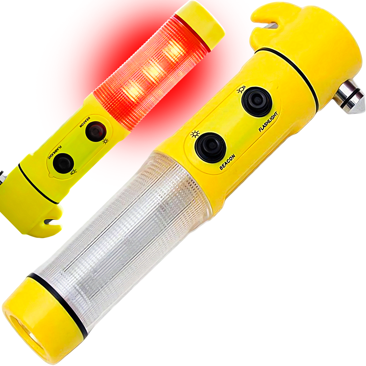 LATARKA ŻYCIA MŁOTEK BEZPIECZEŃSTWA 4W1 LED MAGNES NOŻYK DO PASÓW SURVIWAL