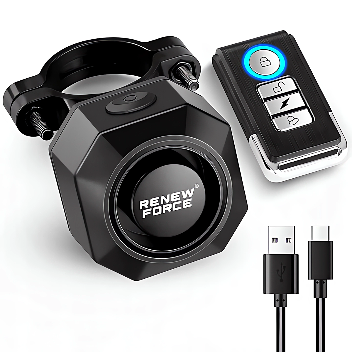 Bezprzewodowy Alarm Rowerowy Lampka Tylna Tył Rowerowa GŁOŚNY + PILOT 110dB