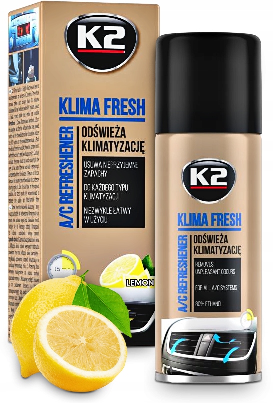 K2 KLIMA FRESH ODGRZYBIACZ KLIMATYZACJI LEMON ŚRODEK DO DEZYNFEKCJI