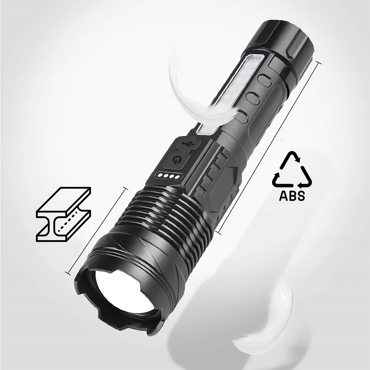 LATARKA AKUMULATOROWA LED 30W ŁADOWANA Z USB-C ZOOM OŚWIETLENIE SYGNALIZACY