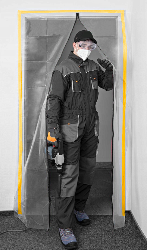 KURTYNA PRZECIWPYŁOWA Drzwi Remontowe Budowlane Z ZAMKIEM BŁYSKAWICZNYM